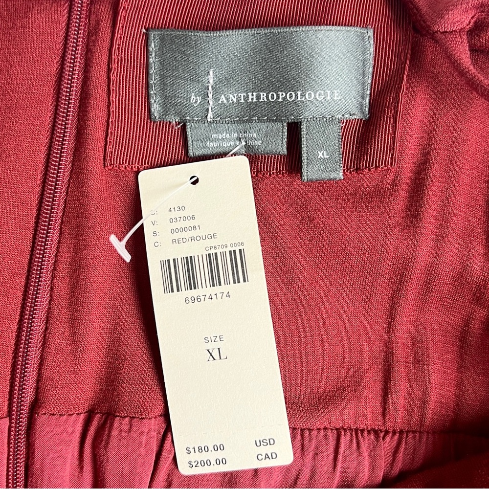 By Anthropologie Sweetheart Bodice Midi Dress in Red - NWT sz XL - Picture 8 of 10